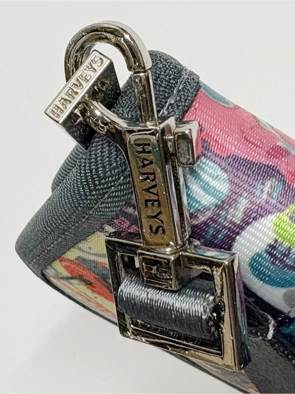Harveys Black Multicolor Patchwork Disneyland Wristlet